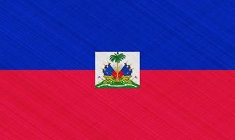 Flag of the Republic of Haiti On the fabric texture. photo