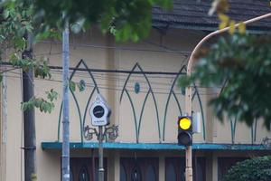 Magelang, Indonesia, 2022 - photo of traffic signs on the side of the road, in the afternoon