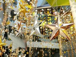 Shinny modern style decoration star for Christmas and New Year photo