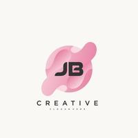 jb letra inicial colorido logotipo icono diseño plantilla elementos vector