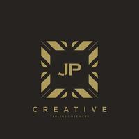 JP initial letter luxury ornament monogram logo template vector