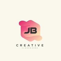 jb letra inicial colorido logotipo icono diseño elementos de plantilla vector art.