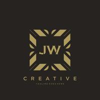 jw letra inicial lujo ornamento monograma logotipo plantilla vector
