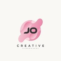 JO Initial Letter Colorful logo icon design template elements Vector