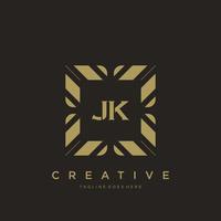 JK initial letter luxury ornament monogram logo template vector