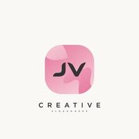 JV Initial Letter Colorful logo icon design template elements Vector art.