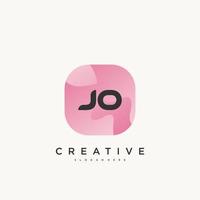 JO Initial Letter Colorful logo icon design template elements Vector art.