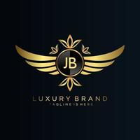 JB Letter Initial with Royal Template.elegant with crown logo vector, Creative Lettering Logo Vector Illustration.