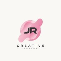 jr letra inicial colorido logotipo icono diseño plantilla elementos vector