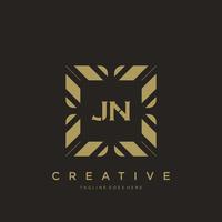 JN initial letter luxury ornament monogram logo template vector