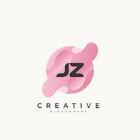 JZ Initial Letter Colorful logo icon design template elements Vector