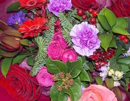 Bouquet of different flowers.  Beautiful flowers. Floristics photo