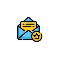 Favorite email icon. Favorite message icon. Bookmark email icon vector