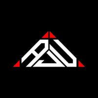diseño creativo del logotipo de la letra aju con gráfico vectorial, logotipo simple y moderno de aju en forma de triángulo. vector