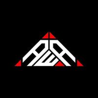 AWA letter logo creative design with vector graphic, AWA simple and modern logo in triangle shape.