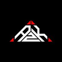 AZK letter logo creative design with vector graphic, AZK simple and modern logo in triangle shape.