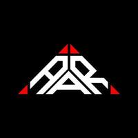 diseño creativo del logotipo de la letra aar con gráfico vectorial, logotipo simple y moderno de aar en forma de triángulo. vector