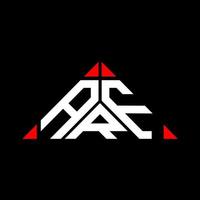 diseño creativo del logotipo de la letra arf con gráfico vectorial, logotipo simple y moderno de arf en forma de triángulo. vector