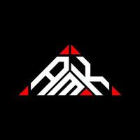 Diseño creativo del logotipo de la letra amk con gráfico vectorial, logotipo simple y moderno de amk en forma de triángulo. vector