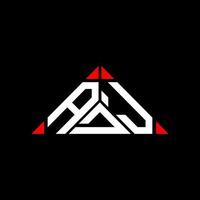 ADJ letter logo creative design with vector graphic, ADJ simple and modern logo in triangle shape.