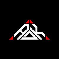 ADK letter logo creative design with vector graphic, ADK simple and modern logo in triangle shape.