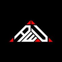 AWU letter logo creative design with vector graphic, AWU simple and modern logo in triangle shape.