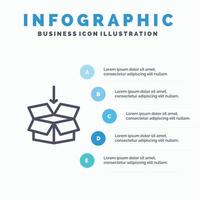 Box Arrow Shipping Education Blue Infographics Template 5 Steps Vector Line Icon template