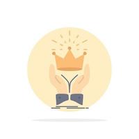 Crown honor king market royal Flat Color Icon Vector