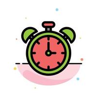 Alarm Clock Education Time Abstract Flat Color Icon Template vector