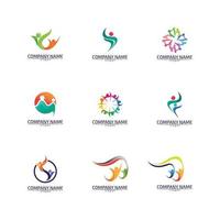 Abstract people logo design.fun people,healthy people,sport,community people symbol vector illustration