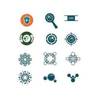 virus,coronavirus, Bacteria, Germs and Microbe isolated on white background. Vector Icon Illustration