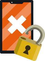 Icon for the app. Protecting your phone from a virus. Cartoon flat illustration. Closed lock vector