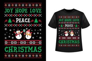 alegría esperanza amor paz navidad - plantilla de diseño de camiseta de navidad vector