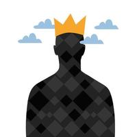 The concept of a big ego in a person, arrogance, pride. vector illustration.