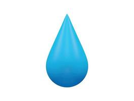 Water drop icon 3d render vector
