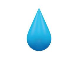 Water drop icon 3d render vector