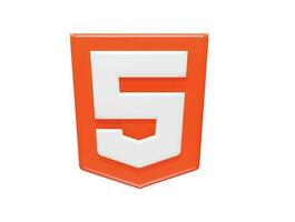 Html icon 3d rendering illustration vector