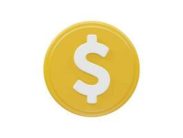 Dollar icon 3d render vector