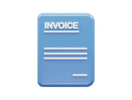 Bill invoice icon 3d render vector