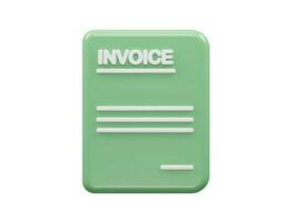 Bill invoice icon 3d render vector