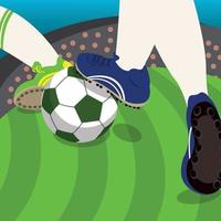 Soccer players with a ball Vector illustration
