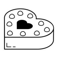 An outline isometric icon of cake vector