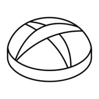 An outline isometric icon of cake vector