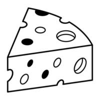 un icono isométrico de línea premium de rebanada de queso vector