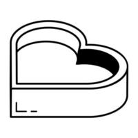 An outline isometric icon of baking mold vector