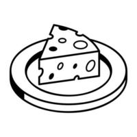 A premium line isometric icon of cheese slice vector