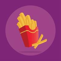 icono de papas fritas de color aislado ilustración de vector de menú de comida rápida