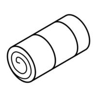 Cream roll outline isometric icon design vector