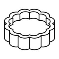 An outline isometric icon of baking mold vector