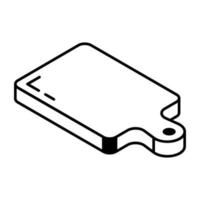 A line isometric icon of cutting board vector